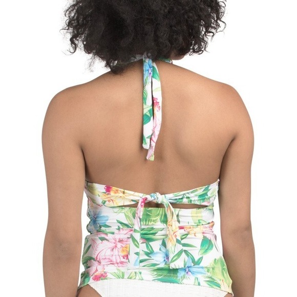 NEW Tommy Bahama M Medium DD Orchid Garden Underwire Halter Tankini Top Swimsuit - Picture 1 of 2